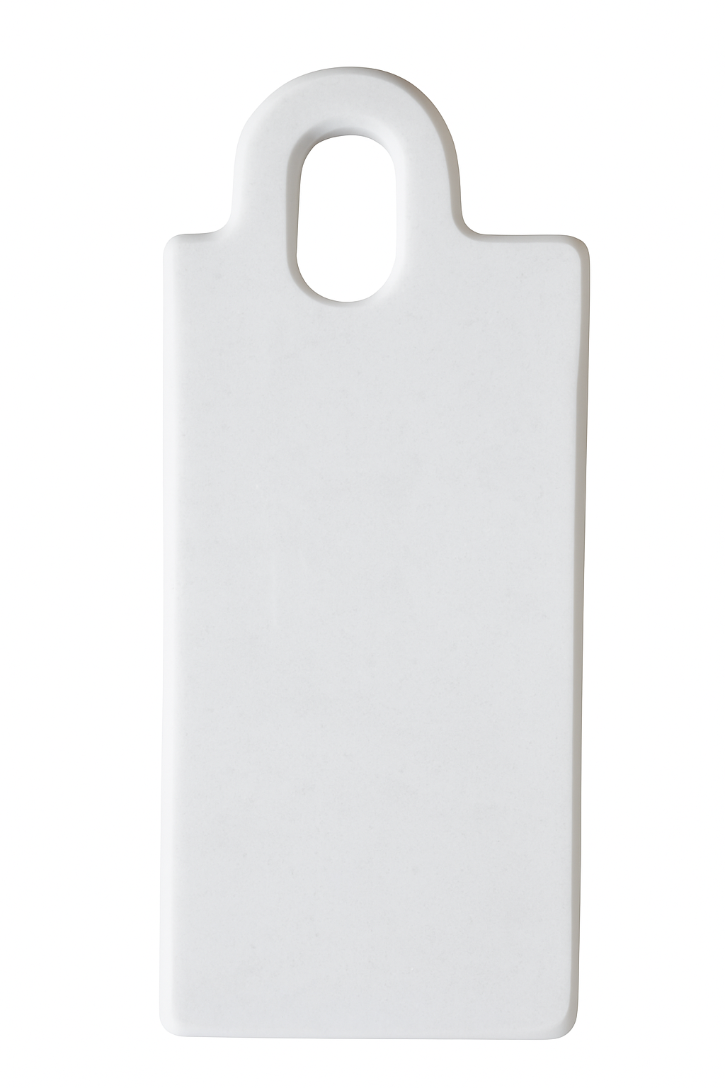 Tagliere in marmo bianco 35,5x14 cm con manico artigianale Made in Italy