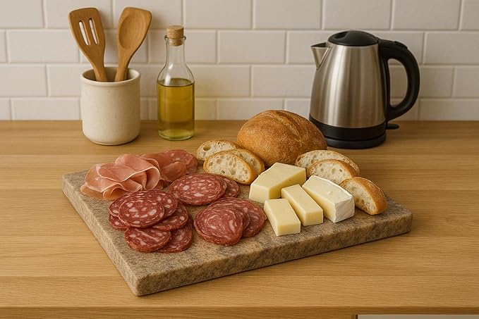Granite Cutting Board 40x30 cm – Multicolor Natural Stone – Handmade in Italy – Durable and Elegant – Ideal for Cheese, Appetizers or Sushi – KALU Creations