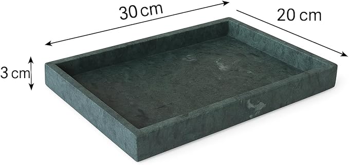 Elegant Tray in Green Natural Stone 30x20 cm – Organizer for Bathroom, Kitchen or Home Décor – Handmade in Italy – Kalu Creations