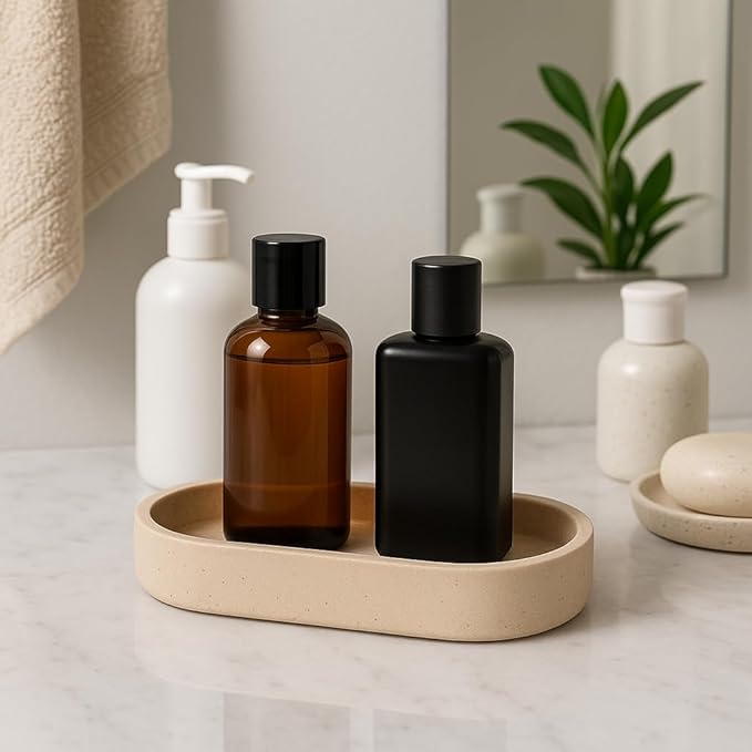 Natural Travertine Tray – Elegant Rectangular Dish for Soap, Perfume or Jewelry | Handmade in Italy – Kalu Creations