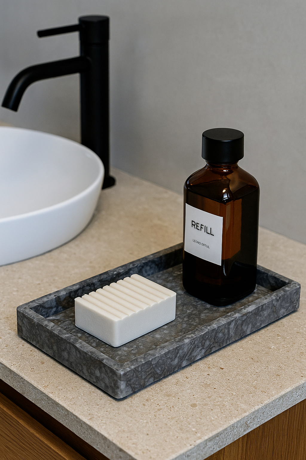 Vassoio in marmo naturale con bordo perimetrale 25×15×3