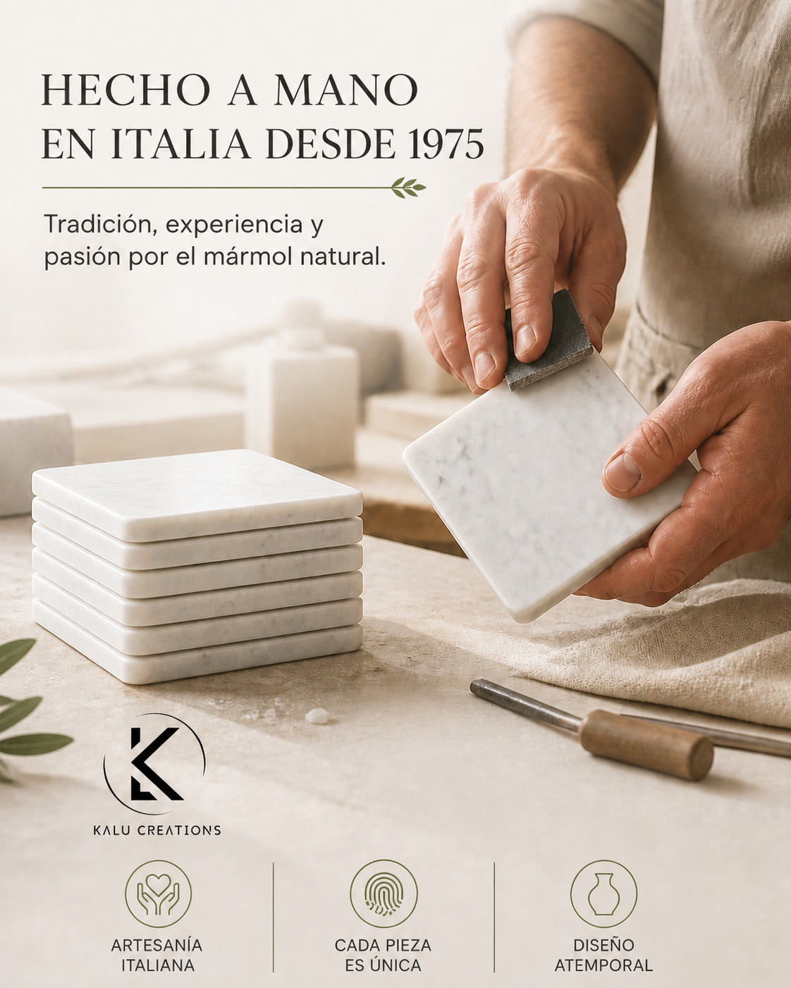Hecho a mano en Italia desde 1975