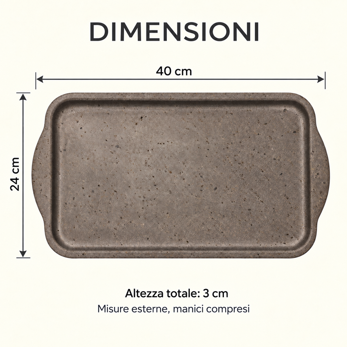 Teglia in Pietra Lavica Scavata con Manici Integrati – 40×24×3 cm