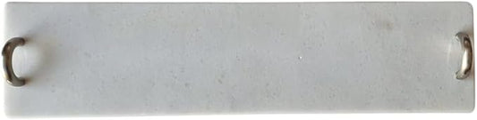 Slim Marble Cutting Board 38x9.5 cm – With Metal Ring Handles – Handmade in Italy – Elegant and Minimal – Ideal for Appetizers, Cheese or Sushi – KALU Creations