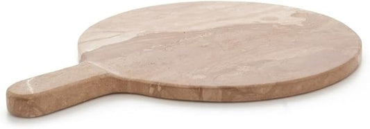 Round Stone Cutting Board with Handle 31.5x24 cm – Dolomia Natural Stone – Handmade in Italy – Elegant and Durable – Ideal for Cheese, Appetizers or Sushi – KALU Creations