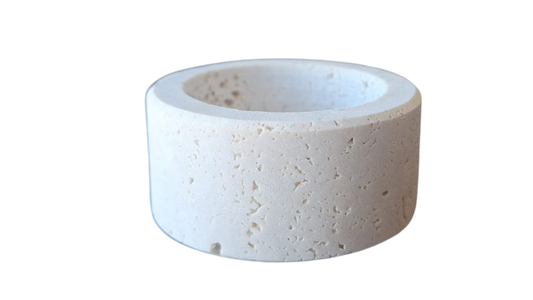 Portacandela rotondo in travertino Ø6x3 cm per tealight – design artigianale Made in Italy