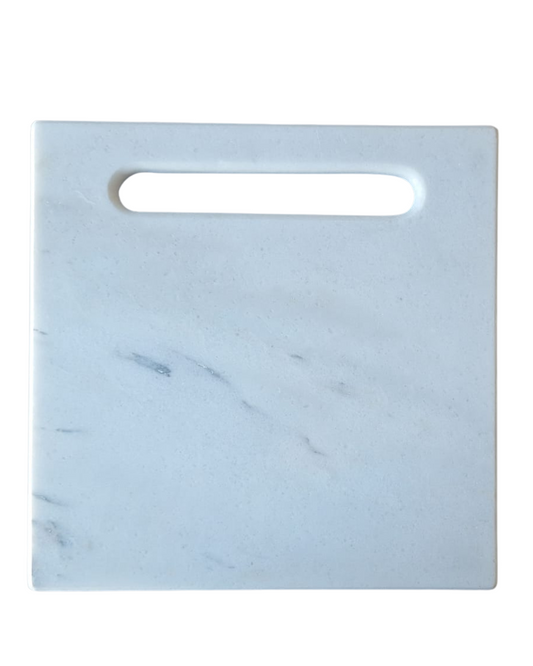 Tagliere quadrato in marmo bianco 30x30 cm artigianale Made in Italy