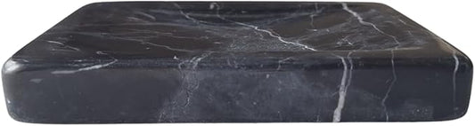 Black Marble Soap Dish 13x8 cm – Elegant and Modern – Handmade Natural Stone Accessory for Sophisticated Bathroom Decor | Kalu Creations