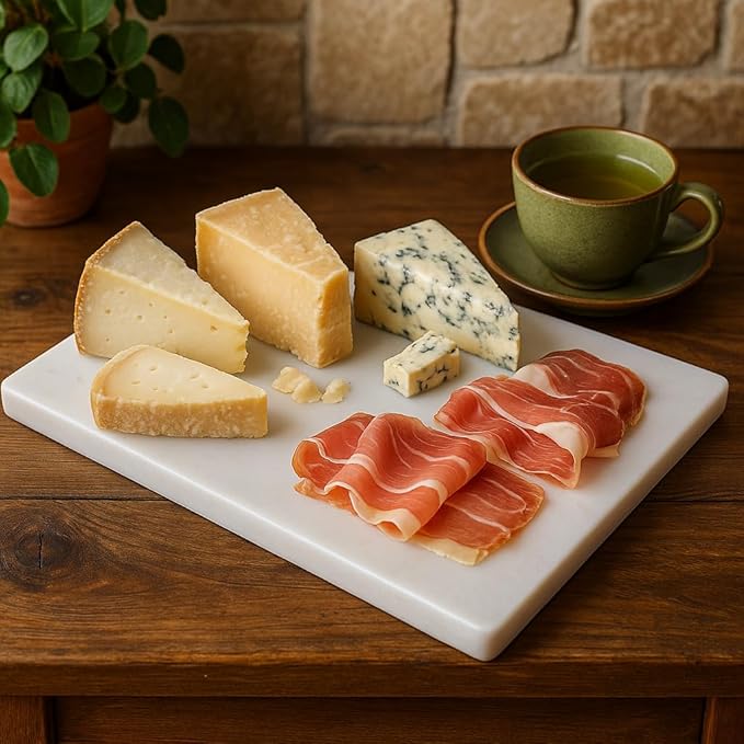 White Marble Cutting Board 40x30 cm – Elegant & Durable – Handmade in Italy