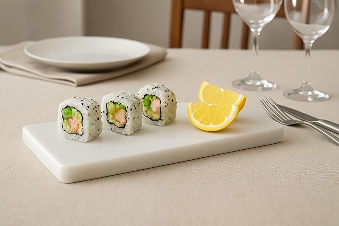Rectangular Marble Cutting Board 40x15 cm – Handmade in Italy – Minimalist and Durable – Perfect for Appetizers, Cheese or Sushi – KALU Creations