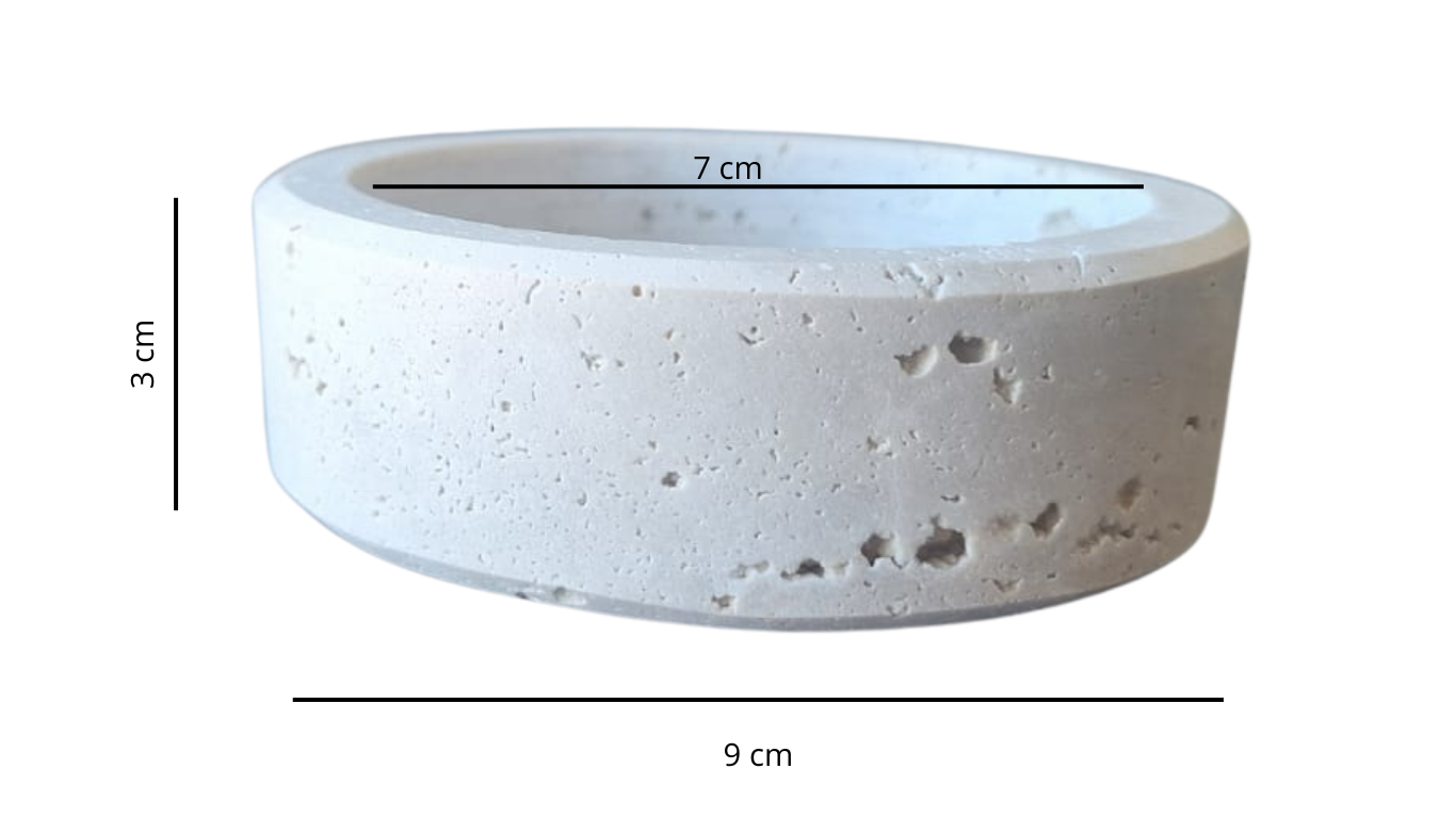 Portacandela compatto in pietra travertino per tealight
