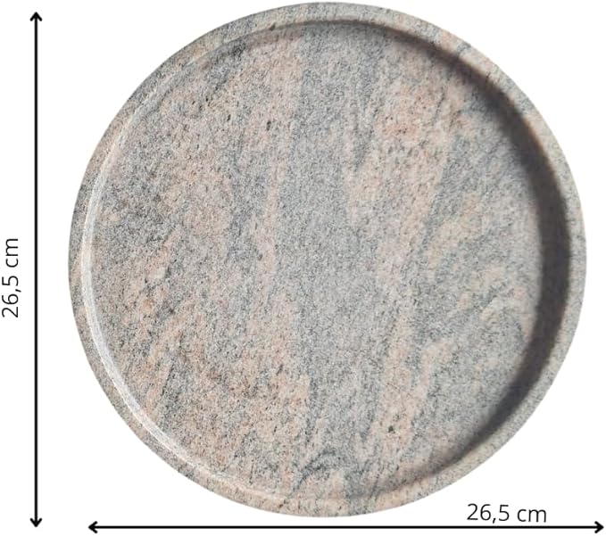 Natural Granite Plate Ø 25 cm – Decorative Round Tray for Bathroom, Kitchen or Living Room | Kalu Creations