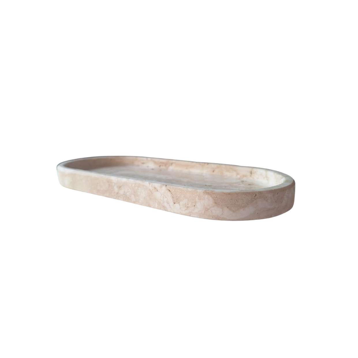 Elegante vassoio ovale in pietra naturale per cucina, soggiorno o bagno