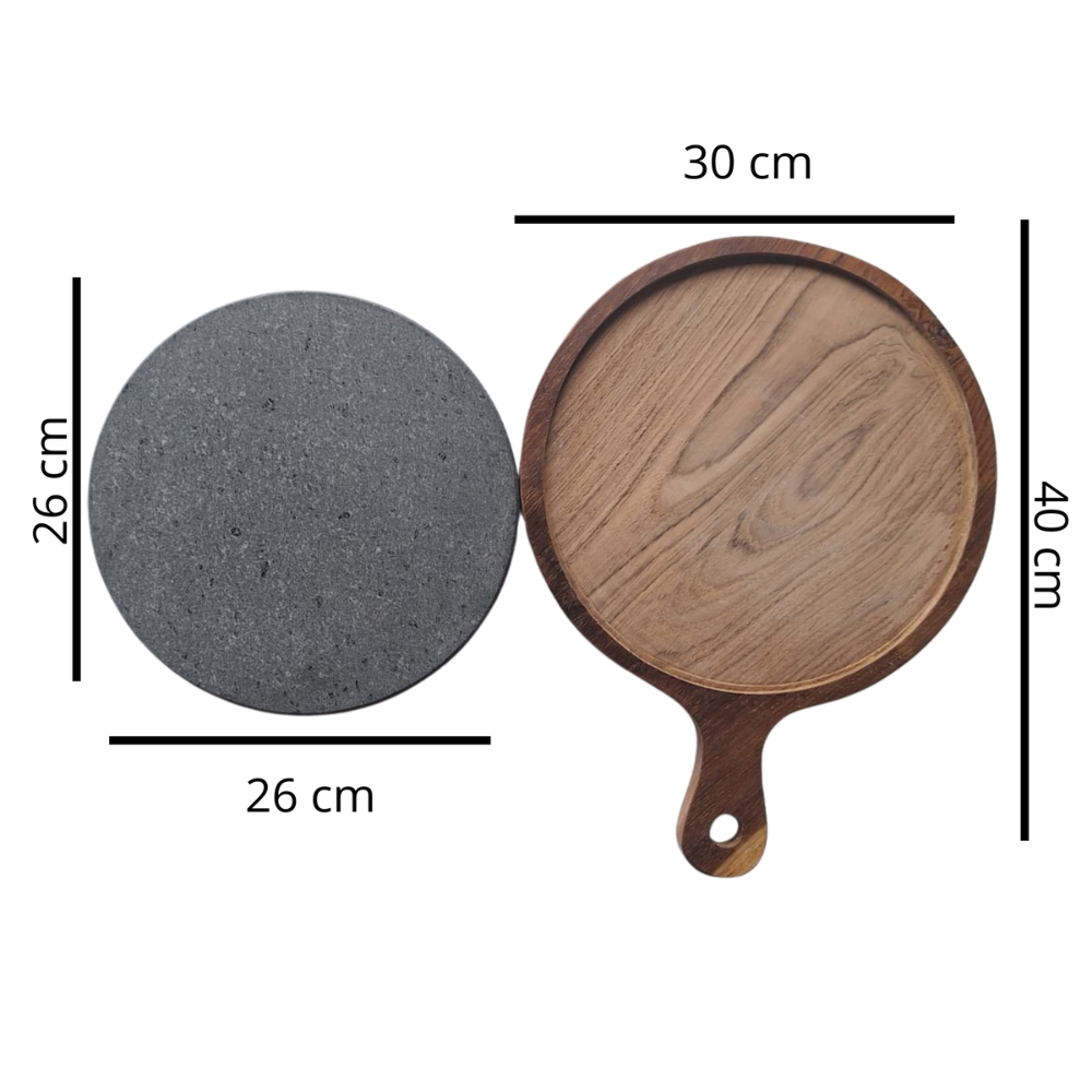 Piastra grande liscia in pietra lavica effetto pietra calda per servire carne e pesce caldi