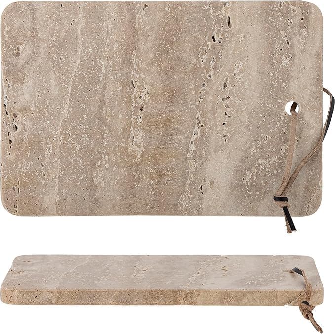 Travertine Cutting Board 30x20 cm – Natural Stone – Handmade in Italy – Rustic and Elegant – Ideal for Cheese, Appetizers or Sushi – KALU Creations