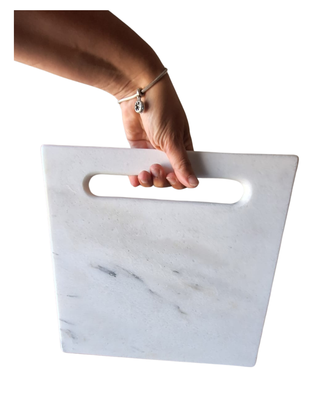 Tagliere quadrato in marmo bianco – vassoio cucina e tavola di design