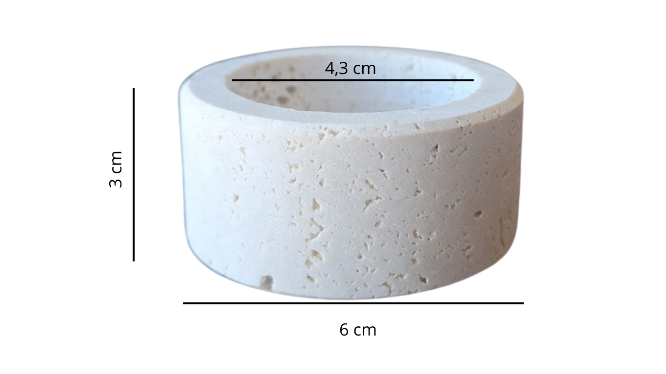 Elegante portacandela in pietra naturale travertino con candela tealight