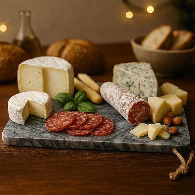 Marble Cutting Board 30x20 cm – White Carrara Veined – Handmade in Italy – Elegant and Durable – Ideal for Cheese, Appetizers or Sushi – KALU Creations