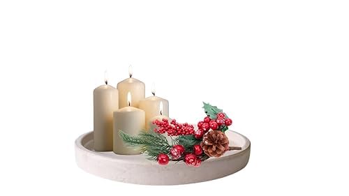 Round Apricena Stone Plate – Elegant Tray for Bathroom, Kitchen or Home Decor | Kalu Creations
