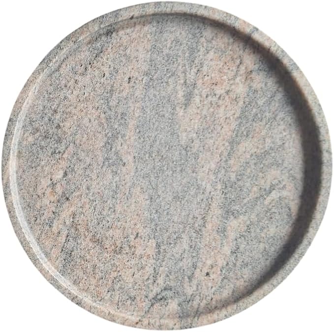 Natural Granite Plate Ø 25 cm – Decorative Round Tray for Bathroom, Kitchen or Living Room | Kalu Creations