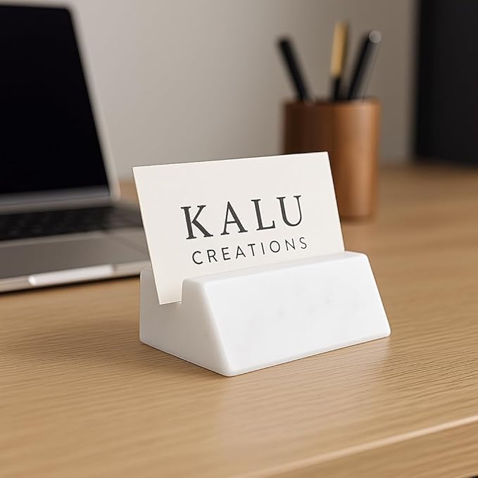 White Marble Stand for Tablet and Smartphone – Elegant and Stable Desk Holder – Handmade in Italy | Kalu Creations