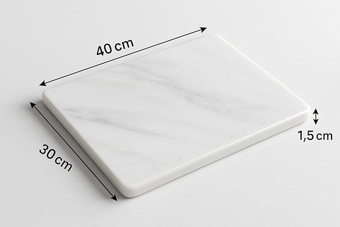 White Marble Cutting Board 40x30 cm – Elegant & Durable – Handmade in Italy