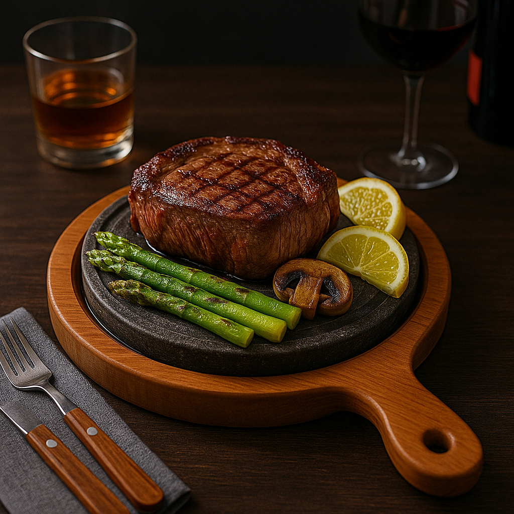 Piastra compatta in pietra lavica 26x26 cm con scolo su base in legno 34x25 cm per cucina domestica e conviviale