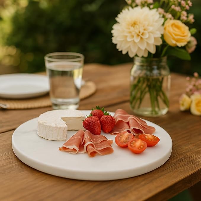 Round Marble Cutting Board Ø30 cm – Handmade in Italy – Elegant and Durable – Perfect for Serving Cheese, Sushi or Appetizers – KALU Creations