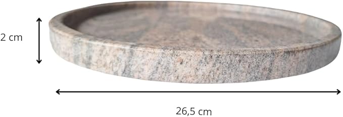 Natural Granite Plate Ø 25 cm – Decorative Round Tray for Bathroom, Kitchen or Living Room | Kalu Creations