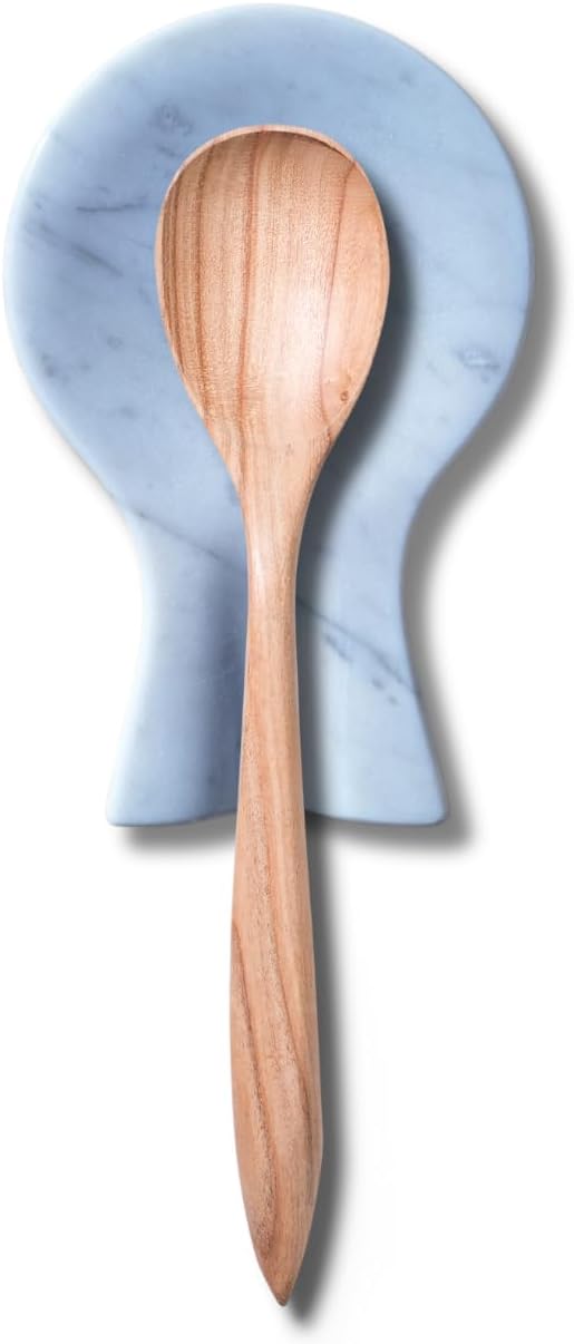 White Marble Spoon Rest – Handmade Kitchen Accessory for Ladles, Spatulas and Spoons – Elegant and Durable | Kalu Creations