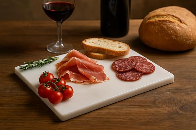 White Marble Cutting Board 40x30 cm – Elegant & Durable – Handmade in Italy