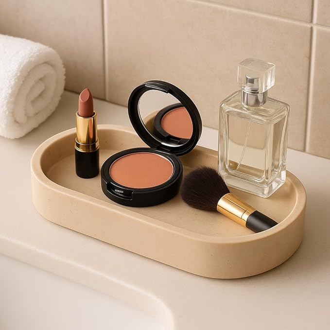 Natural Travertine Tray – Elegant Rectangular Dish for Soap, Perfume or Jewelry | Handmade in Italy – Kalu Creations