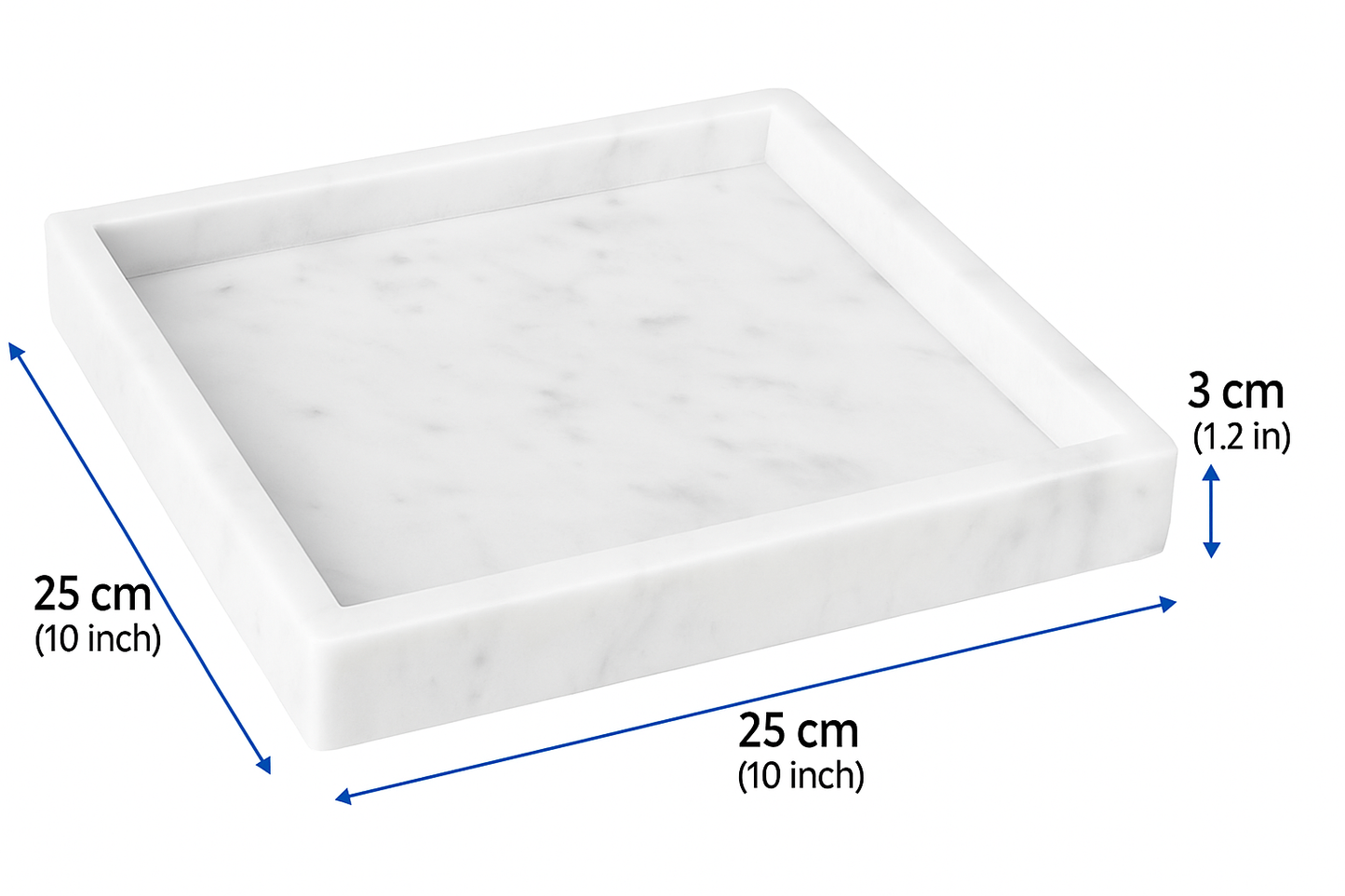 Vassoio in marmo di Carrara con venature naturali