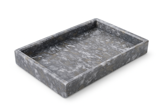 Vassoio in marmo Fior di Pesco 25×15×3 cm con bordo