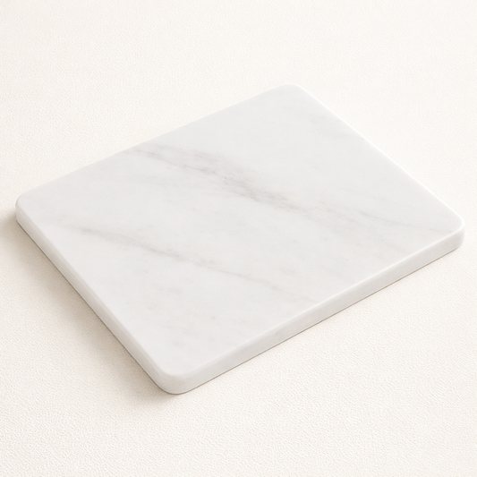 White marble cutting board Marble Table 40x30 cm, handcrafted in Italy