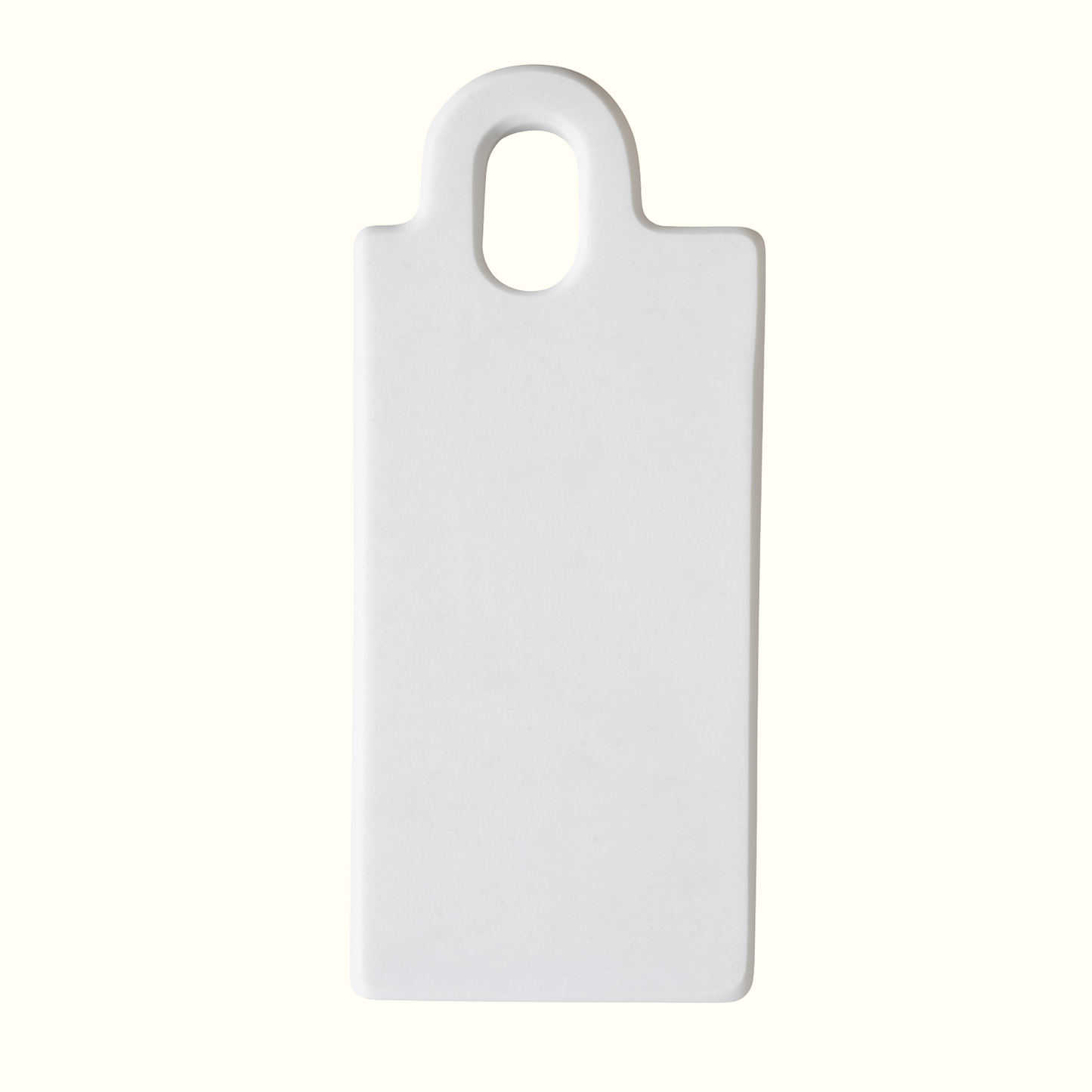 White marble cutting board with handle, handcrafted in Italy