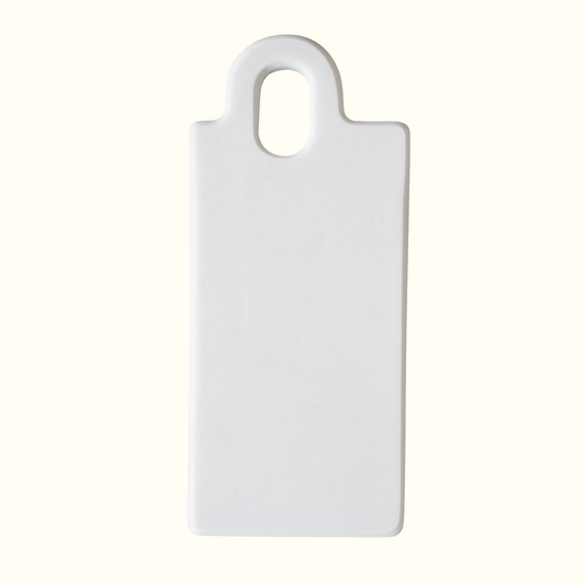 White marble cutting board with handle, handcrafted in Italy