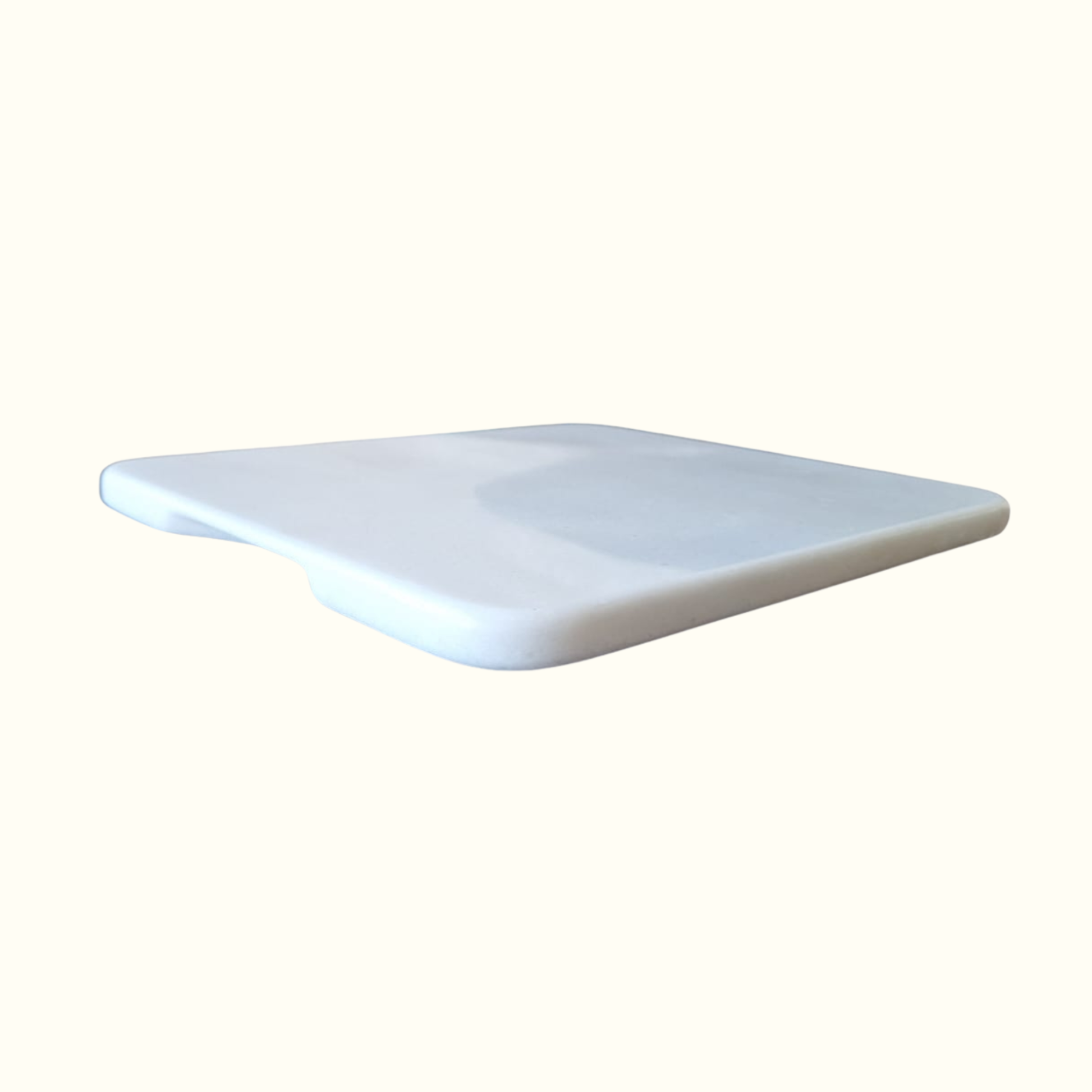 White marble serving board with slim profile, minimalist Italian design