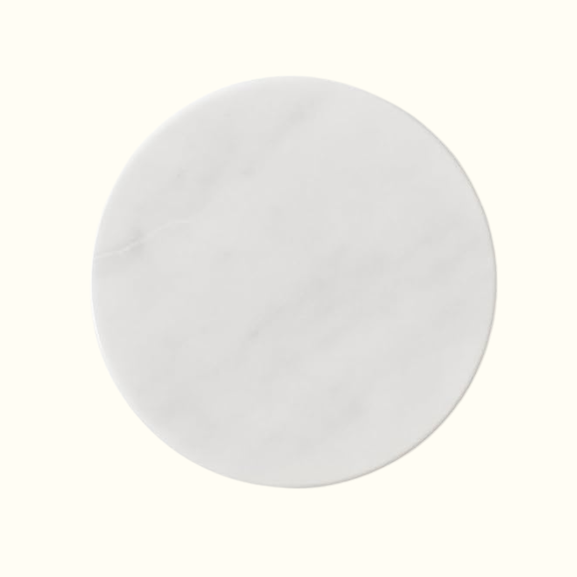 Round white Carrara marble plate, handcrafted in Italy