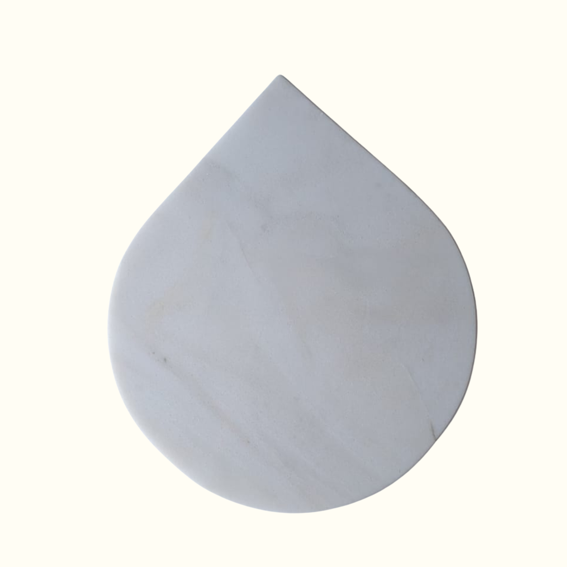 Goccia decorative plate in white marble with drop shape design
