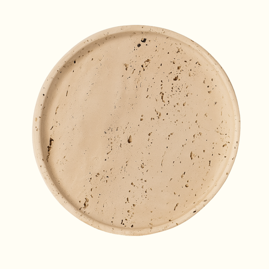 ROTONDI – Piatto Rotondo in Travertino Ø 25 cm | Vassoio Elegante per Bagno, Cucina o Arredo | Kalu Creations