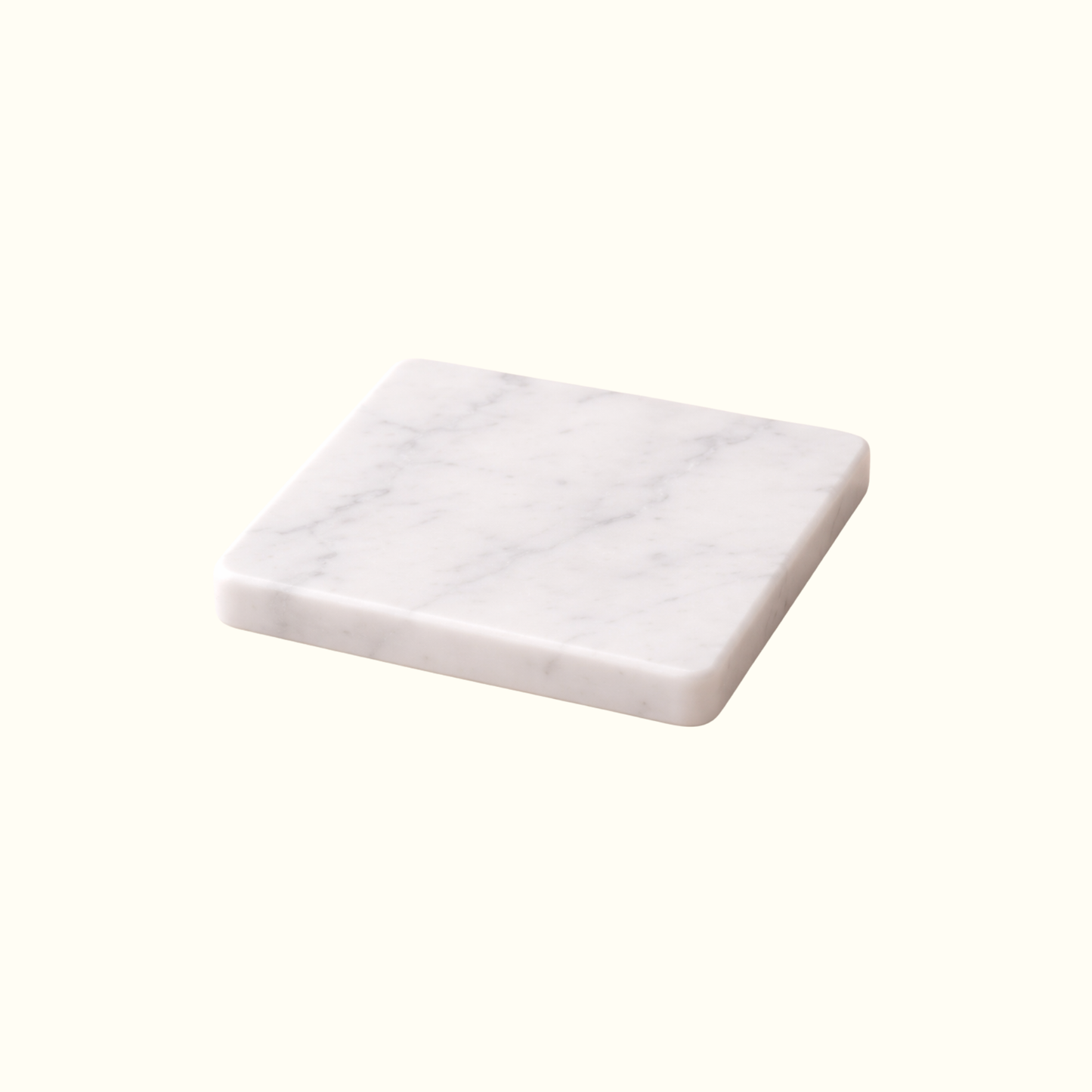 Set of 4 Square Carrara Marble Coasters 10x10 cm – Elegant and Natural – Stain and Scratch Resistant – Handmade in Italy | Kalu Creations