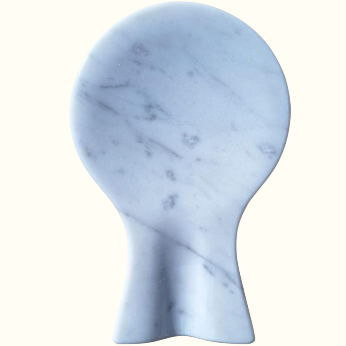 Reposoir à Cuillère en Marbre Blanc Naturel – Accessoire de Cuisine Fait Main – Support pour Louches, Spatules et Cuillères – Élégant et Résistant | Kalu Creations