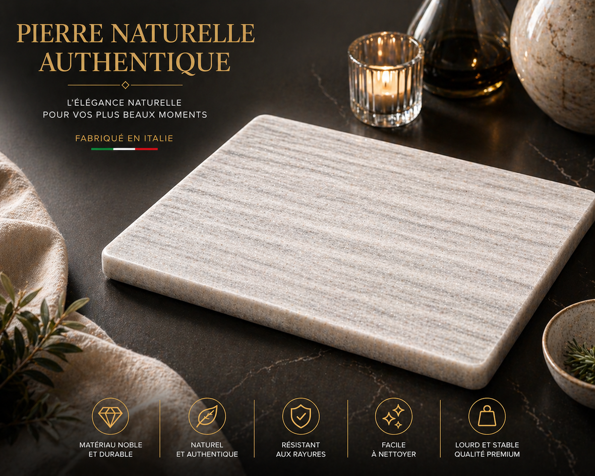 Planche en marbre blanc 40 × 30 × 2 cm