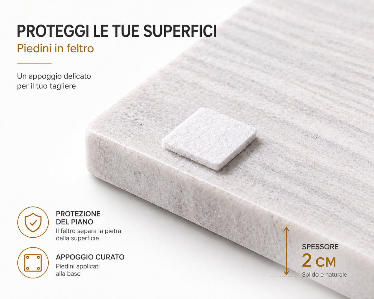 Tagliere in marmo bianco 40 × 30 × 2 cm